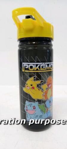 *POKEMON PLASTIC DRINKING BPA FREE WATER BOTTLE WITH REMOVABLE STRAW [3027]