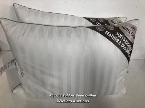 *2X HOTEL GRAND DOWN ROLL PILLOWS / MINIMAL SIGNS OF USE