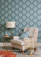 *3X THE CHATEAU BY ANGEL STRAWBRIDGE DECO HERON 10.05M X 52CM NON-PASTED WALLPAPER ROLL COLOUR: TEAL / RRP: £21.99 / TO BE COLLECTED FROM HOMESTEAD FARM / NEW & SEALED / ALL FROM SAME BATCH [2975]