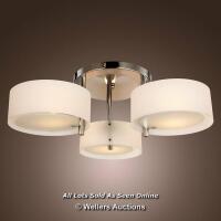 *MARLOW HOME CO. OAKHILL 3-LIGHT SEMI FLUSH MOUNT / RRP: £47.99 / TO BE COLLECTED FROM HOMESTEAD FARM / APPEARS NEW / OPEN BOX [2975]