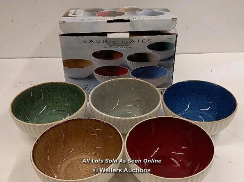 *LAURIE GATES STONEWARE CERAMIC BOWL SET (MICROWAVE SAFE) / IN GOOD CONDITION