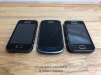 *X3 SAMSUNG PHONES BLACKLISTED / /S GT-I8200N SCREEN DAMAGED IMEI: 357264068435958, GT-S5839I IMEI: 354955056885426 AND GT-S5830 IMEI: 351865054833588 [120-18/10]
