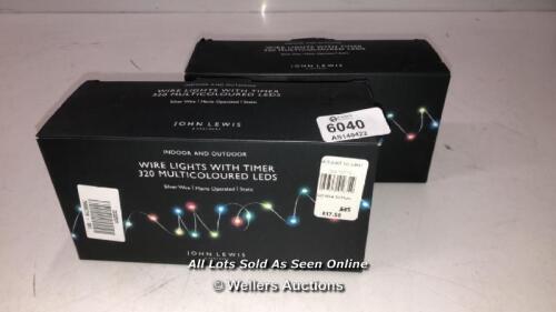 *2X JOHN LEWIS WIRE LIGHTS WITH TIMER / MULTI / NO POWER