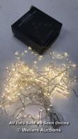 *INDOOR AND OUTDOOR HANGING STARS, WARM WHITE LEDS WITH TIMER / APPEARS NEW, OPENED BOX / POWERS UP AND APPEARS FUNCTIONAL