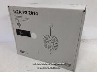 * IKEA PS 2014 CEILING PENDANT LAMP MODERN 14" WHITE SILVER 003.114.98 - NEW [LQD242]
