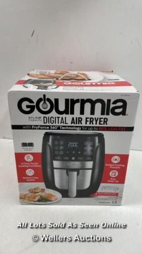 *GOURMIA 5.7L DIGITAL AIR FRYER WITH 12 ONE TOUCH COOKING FUNCTIONS / POWERS UP/APPEARS NEW OPENED BOX/CUSTOMER CHANGE OF MIND