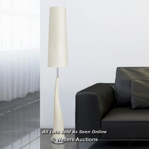 *ZIPCODE DESIGN LEIGH 138CM FLOOR LAMP FINISH: WHITE, BULB INCLUDED: NO / RRP: £75.99 / TO BE COLLECTED FROM HOMESTEAD FARM / APPEARS NEW / OPEN BOX [2975]