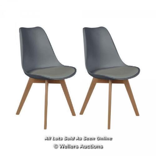 *2X MIKADO LIVING ANGLO DINING CHAIR COLOUR: GREY / RRP: £65.99 / TO BE COLLECTED FROM HOMESTEAD FARM / APPEARS NEW / OPEN BOX [2975]
