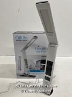 *OTTLITE DESK LAMP WITH CLOCK / POWERS UP NOT FULLY TESTED