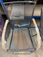 *COMMERCIAL MICRO MESH STACKING CHAIR / NEW BUT BENT