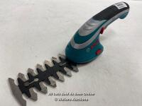 *BOSCH ISIO SHAPE & EDGE HEDGE TRIMMER / POWERS UP / NO POWER CABLE / SIGNES OF USE