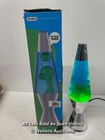 *LAVE 14.5" METALLIC LAVA LAMP/POWERS UP/APPEARS NEW OPEN BOX