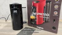 *NESPRESSO VERTUO PLUS BY MAGIMIX, BLACK COFFEE MACHINE / POWERS UP, APPEARS FUNCTIONAL / MINIMAL SIGNS OF USE / WITHOUT DRIP TRAY / COMES WITH BOX