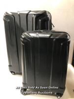 *SAMSONITE ENDURE 2PC. HARDSIDE LUGGAGE SET / WHEELS AND ZIPS ALL GOOD, LARGE CASE IS CRACKED AT TOP