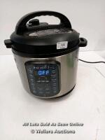 *INSTANT POT DUO 9-IN-1 MULTI COOKER / POWERS UP /NOT FULLY TESTED / DAMAGED AT THE BOTTOM [2979]