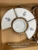 *OVER & BACK ACACIA LAZY SUSAN WITH 4 PORCELAIN DISHES SERVING SET / 4X BOWLS ONLY, 1X SLIGHTLY CHIPPED, MISSING BOARD - 2