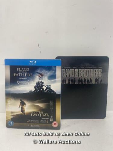 *BAND OF BROTHERS METAL DVD BOX SET/FLAGS OF THE FATHER/LETTERS FROM JIMA BLU-RAY