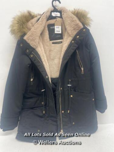 *PRE-OWNED: PULL&BEAR DELUXE OUTERWEAR BLACK JACKET SIZE: S
