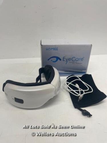 *HOMIEE EYE CARE PORTABLE EYE MASSAGER / POWERS UP BUT NEEDS CHARGING