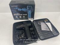 *HOPOSO MASSAGE GUN / POWERS UP - NOT FULLY TESTED / APPEARS TO BE NEW - OPENED BOX