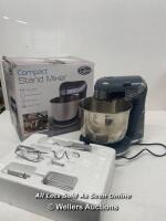 *QUEST XJ-30406 COMPACT STAND MIXER / POWERS UP, SIGNS OF USE / APPEARS FUNCTIONAL