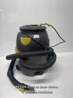 *KARCHER T 10/1 VACUUM CLEANER / POWERS UP WITH SUCTION / USED WITHOUT ACCESSORIES