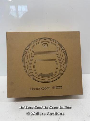 *HOME ROBOT M201 ROBOT VACUUM CLEANER / MINIMAL SIGNS OF USE / POWERS UP, APPEARS FUNCTIONAL