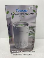 *TOYUUGO COMPACT HEPA AIR PURIFIER WITH 3 SPEED LEVELS / APPEARS NEW