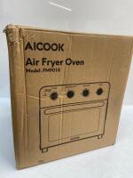 *AICOOK FM9015 10FUNCTION AIR FRYER OVEN / MINIMAL SIGNS OF USE, GLASS DOOR IS SMASHED