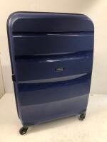 *AMERICAN TOURISTER BON AIR 30" HARD-SIDE CASE / ZIPPERS, WHEELS AND HANDLES IN GOOD CONDITION, FRONT DENTED, COMBINATION UNLOCKED (236), SIGNS OF USE