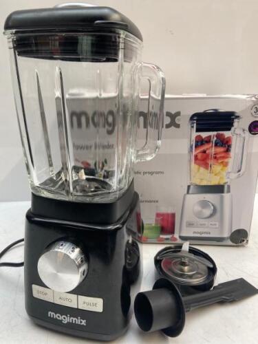 *MAGIMIX POWER BLENDER, BLACK / POWERS UP & SPINS / SIGNS OF USE