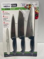 *TRAMONTINA CHEF'S KNIVES / SMALL KNIFE MISSING, OTHERWISE MINIMAL SIGNS OF USE