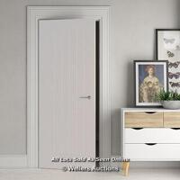 *JELD-WEN NEWARK INTERNAL DOOR PRIMED DOOR SIZE: 198.1CM H X 68.6CM W X 3.5CM D / RRP: £92.99 / APPEARS TO BE NEW - OPEN BOX / ALL ITEMS TO BE BOOKED AND COLLECTED FROM HOMESTEAD FARM [2975]