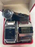 3X ASSORTED WATCHES INCL. FOSSIL AND VINTAGE PULSAR