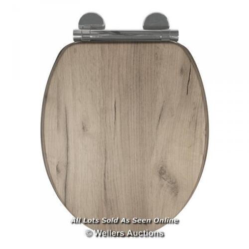 *CROYDEX CORELLA FLEXI FIX GREY OAK TOILET SEAT / RRP: £47.23 / APPEARS TO BE NEW - OPEN BOX / ALL ITEMS TO BE BOOKED AND COLLECTED FROM HOMESTEAD FARM [2975]