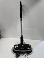 *AIRCRAFT POWERGLIDE CORDLESS HARD FLOOR CLEANER & POLISHER BLACK + EXTRA SET OF PADS / POWERS UP / DAMAGED HANDLE