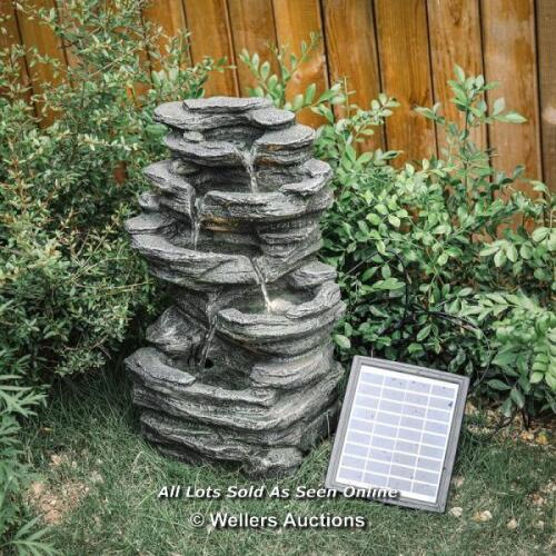 *HAPPY LARRY SOLAR FOUNTAIN WITH LIGHT / RRP: £143.99 / NEW / APPEARS TO BE NEW - OPEN BOX / ALL ITEMS TO BE BOOKED AND COLLECTED FROM HOMESTEAD FARM [2975]