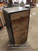*5 DRAW INDUSTRIAL CABINET NEW BUT DENTED IN BASE / ALL ITEMS TO BE BOOKED AND COLLECTED FROM HOMESTEAD FARM