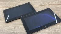 *2X DELL ST2 10" TABLET PCS WITH 2GB RAM & 64GB STORAGE / REMOVED FROM RUGGED PROTECTION CASE AND WILL NEED A WIPE / WITHOUT BATTERIES / SCREEN FAULTS