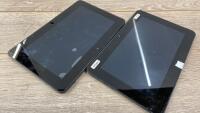 *2X DELL ST2 10" TABLET PCS WITH 2GB RAM & 64GB STORAGE / REMOVED FROM RUGGED PROTECTION CASE AND WILL NEED A WIPE / WITHOUT BATTERIES / SCREEN FAULTS / MISSING HOME BUTTONS