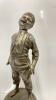 VICTORIAN SPELTER FIGURE OF LAUGHING BOY, SIGNED RAMCOU, 37CM; SMALL BOY FIGURINE - 3