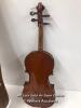 *VINTAGE NICOLAS CLAUDE WOODEN VIOLIN, INCLUDES BOW WITH MOTHER OF PEARL INLAY, WITH HARD CASE - 4