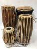 *4X INTRICATELY CARVED BONGO DRUMS