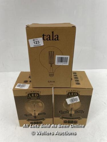 *2X BAY LIGHTING 2W E27 ES LED NON-DIMMABLE / 1X TALA GAIA LED LIGHT BULB/ GOOD COSMETIC CONDITION