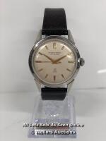 ERNEST BOREL INCASTAR WATCH, MANUAL INCABLOC MOVEMENT, SILVER BATON DIAL, STEEL CASE, WATCH RUNNING BUT NOT TESTED