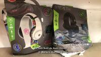 *2X ABP TECHNOLOGY STEALTH GAMING HEADSET WITH STAND / BROKEN AUX AND NO AUDIO, BOTH FOR SPARES