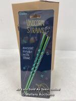 12X SETS OF TWO UNICORN HORN STRAWS / NEW
