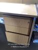 OFFICE DESK CUBICLE, INCLUDES 3X DRAWER STORAGE UNIT, ORGANISERS, SHELF AND CHAIR, DESK 73CM (H) X 180CM (W) X 80CM (D), BUYER MUST TAKE ALL - 3