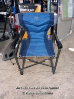 *TIMBERRIDGE FOLDING DIRECTOR'S CHAIR WITH SIDE TABLE / TABLES DAMAGED [2982]