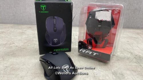 *2X GAMING MOUSE: T-DAGGER & RAT / BOTH APPEARS IN GOOD CONDITION, WTH MINIMAL SIGNS OF USE